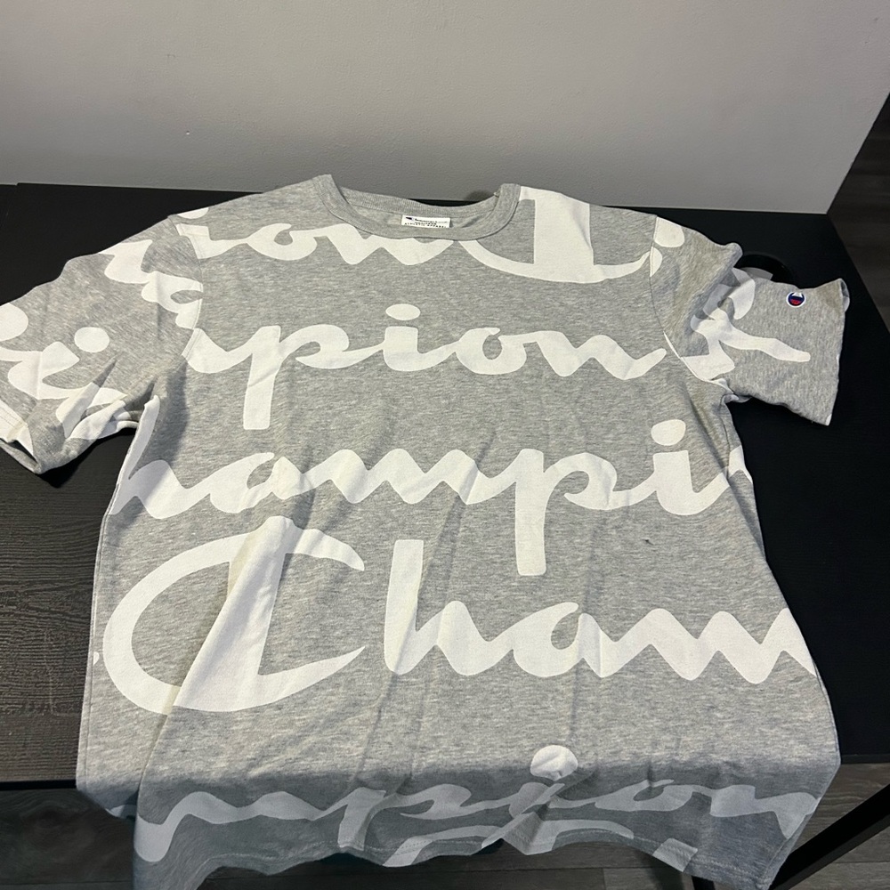 Champion Heather Gray Script Tee